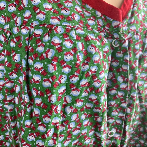 Vintage Hand-Sewn Kitchen Apron Snowmen Graphic Christmas XL/XXL Snap Front - Picture 2 of 5